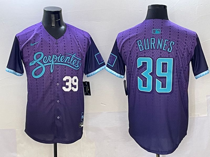 Men Arizona Diamondback #39 Burnes Purple Joint Name 2025 Nike MLB Jersey style 4
